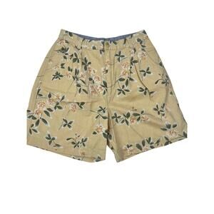 Vintage Gloria Vanderbilt Linen Floral Shorts Size 12